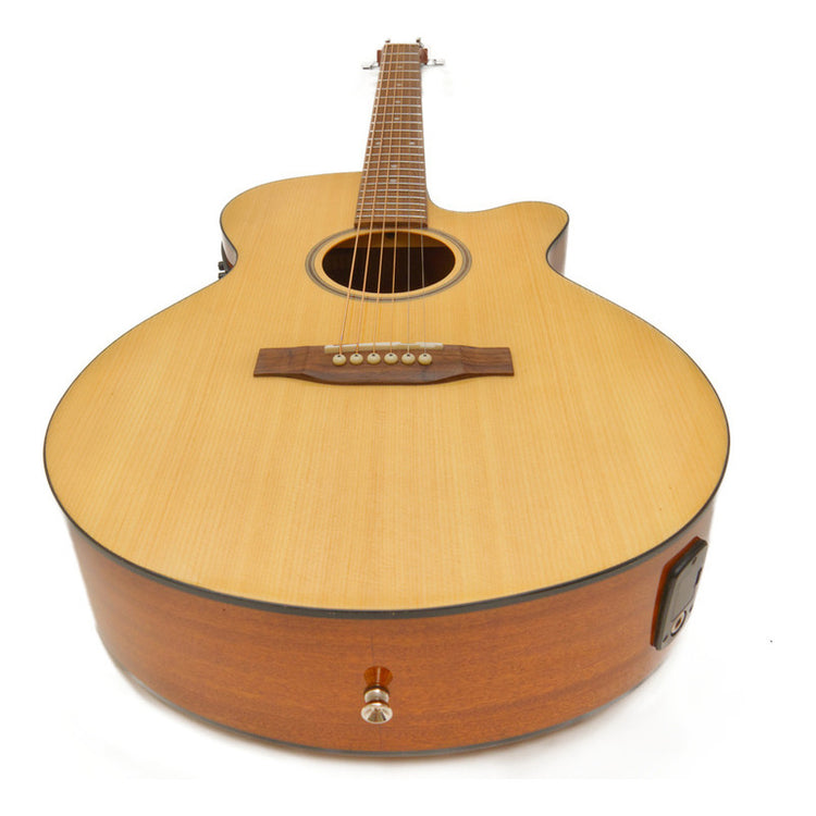 Ga-40-spruce-q Gloss Guitarra Bamboo Acustica Brillante Eq Natural Diestro Nogal
