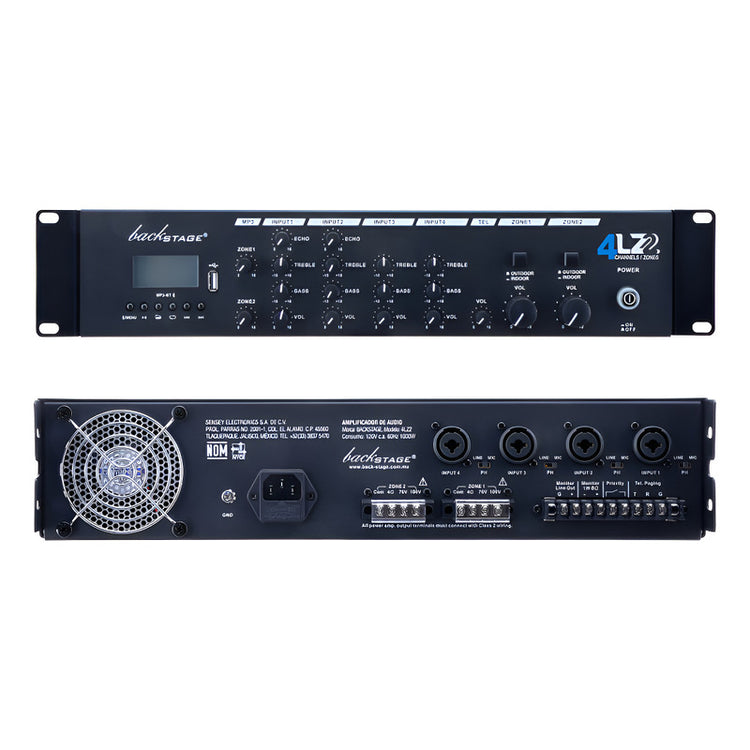 Amplificador Backstage 4lz2 Linea De Voltaje 70v/100v 1000w Negro