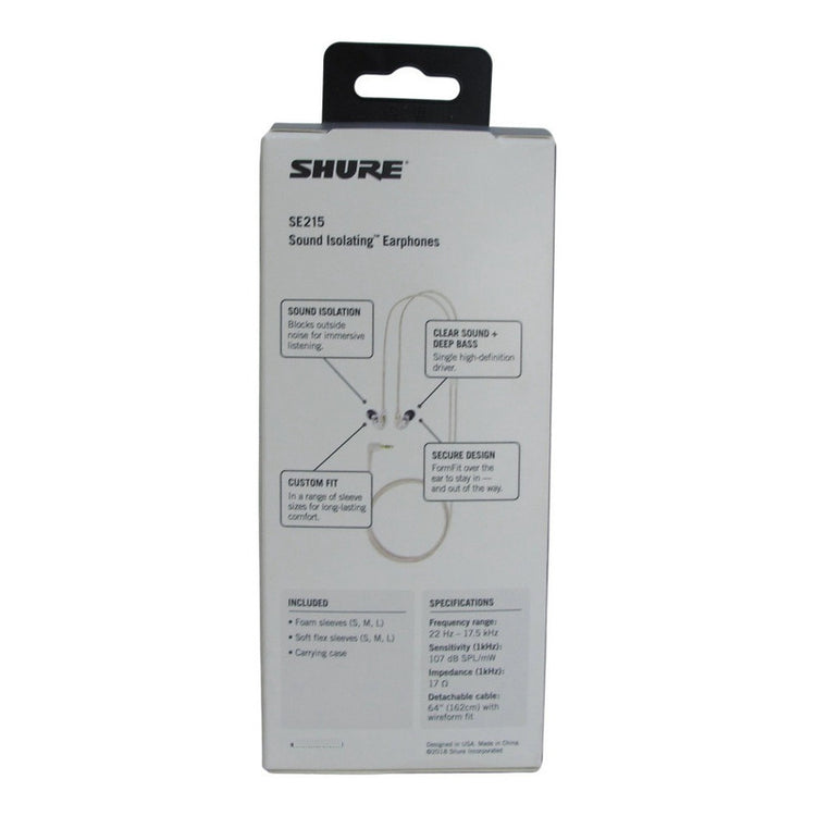 Auriculares Shure (in-ears) P/sist Psm Mod. Se215-cl