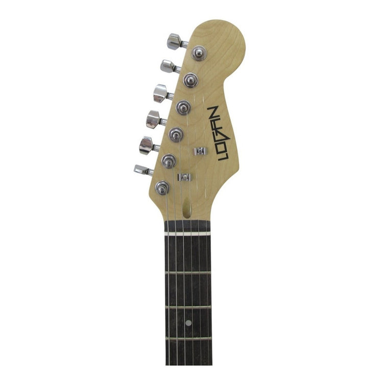 Guitarra Logan Electrica Tipo Stratocaster Blanca Diestro Palisandro