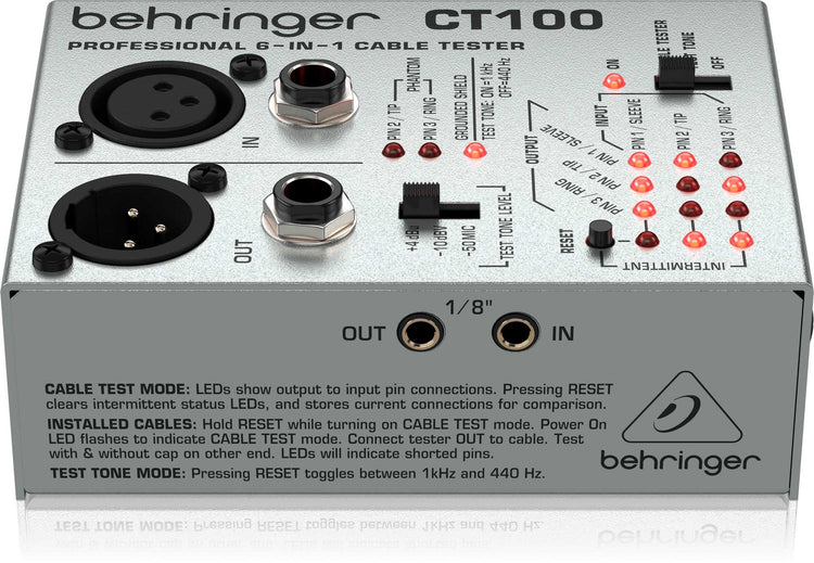 Probador cables Behringer 6 en 1 CT-100