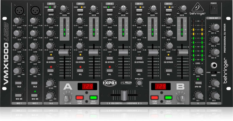 Mezcladora DJ Behringer 7 ch. USB beat asist. VMX-1000USB