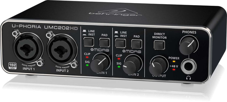 Interfase Behringer U-PHORIA 2 in 2 out UMC-202HD