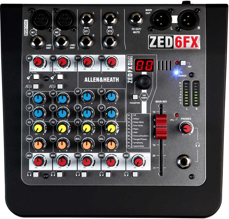 Mezcladora Allen&Heath 6 canales con efectos ZED-6FX