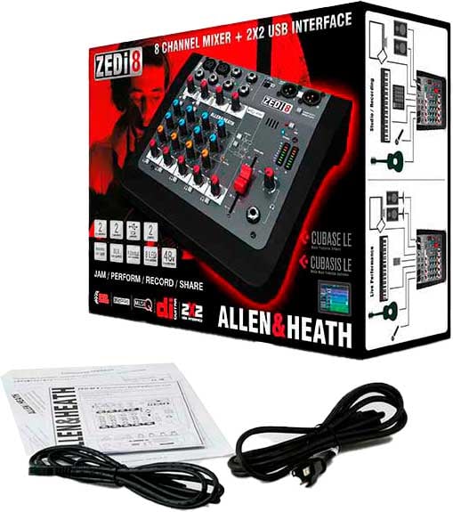 Mezcladora Allen&Heath 8 canales USB ZEDI-8