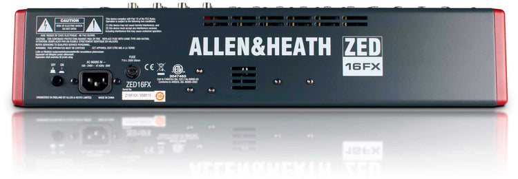 Mezcladora Allen&Heat 16 canales USB-FX ZED-16FX