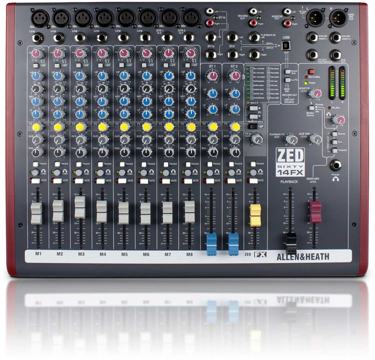 Mezcladora Allen&Heath 14 canales USB-FX ZED60-14FX