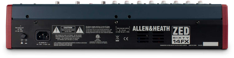 Mezcladora Allen&Heath 14 canales USB-FX ZED60-14FX