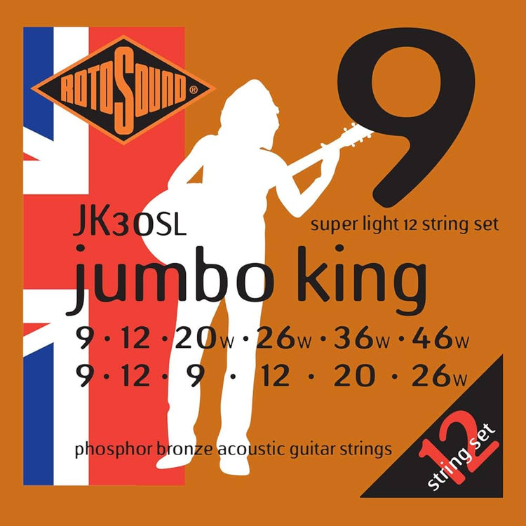 Encordadura guitarra 12 cuerdas Rotosound Jumbo King JK30SL