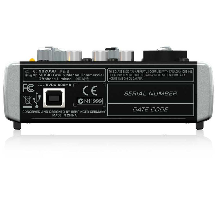 Mezcladora Behringer Xenix 5 ch. USB 302-USB