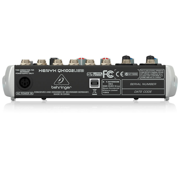 Mezcladora Behringer Xenix 10 ch. USB-FX con compresor QX1002-USB