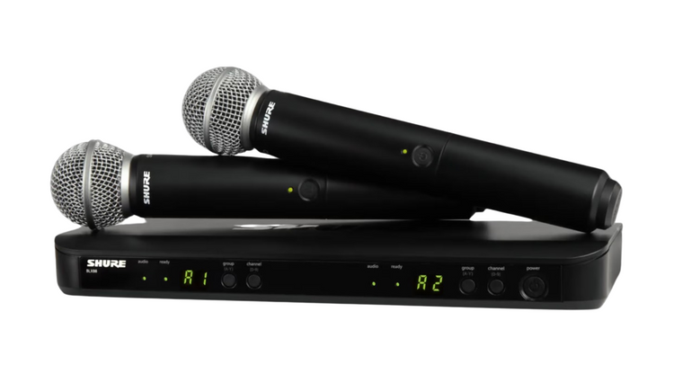 Micrófono inalámbrico Shure mano doble con SM58 BLX288/SM58