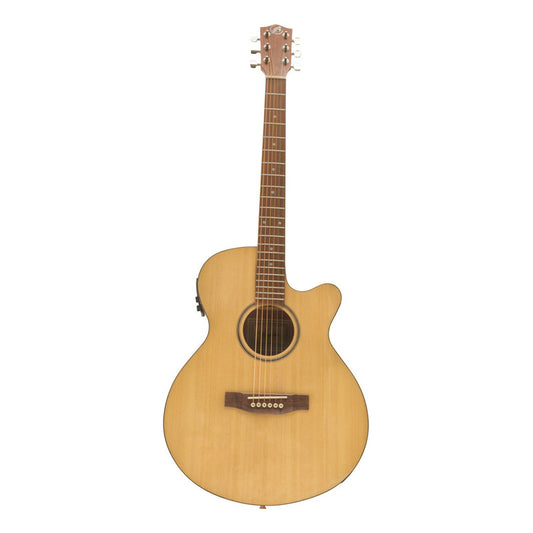 Ga-40-spruce-q Gloss Guitarra Bamboo Acustica Brillante Eq Natural Diestro Nogal