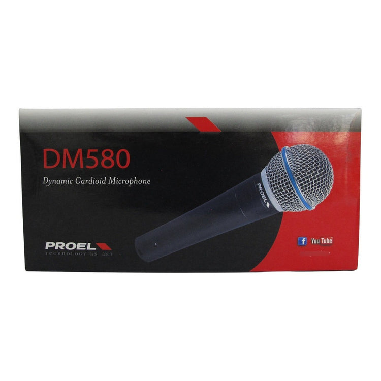 Microfono Proel Profesional De Mano Para Voces Mod. Dm-580 Negro
