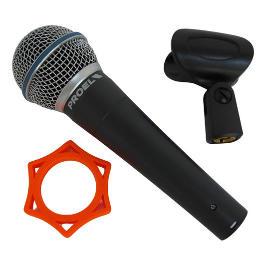 Microfono Proel Profesional De Mano Para Voces Mod. Dm-580 Negro