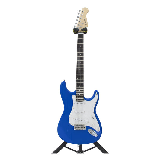 Guitarra Logan Electrica Strato Azul Diestro Azul Palo De Rosa
