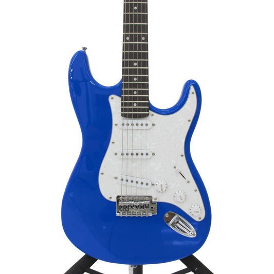 Guitarra Logan Electrica Strato Azul Diestro Azul Palo De Rosa
