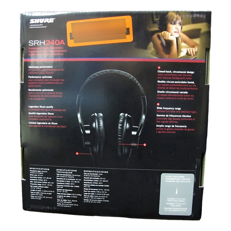 Audifonos Shure P/home Estudio Mod. Srh240a