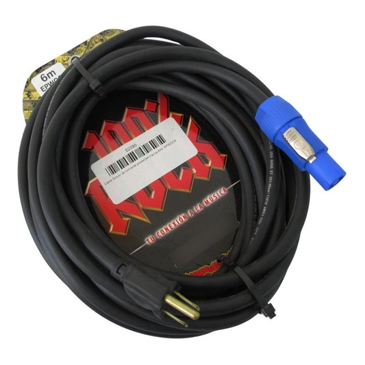 Cable Solcor De Corriente Powercon/clavija 6mt. Epwcc6