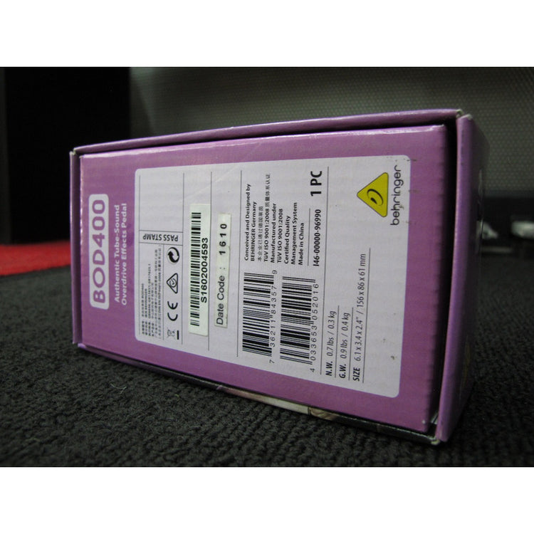 Pedal Behringer De Fx Bass Overdrive P/bajo Mod. Bod-400