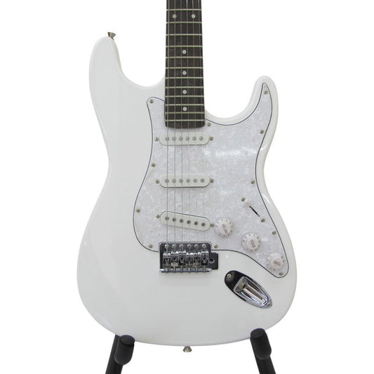 Guitarra Logan Electrica Tipo Stratocaster Blanca Diestro Palisandro