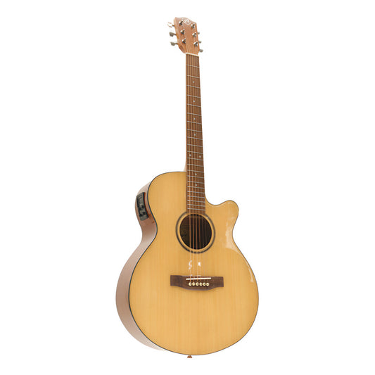 Ga-40-spruce-q Gloss Guitarra Bamboo Acustica Brillante Eq Natural Diestro Nogal