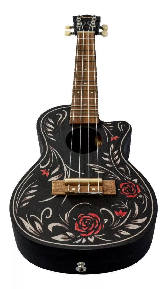 Ukelele concierto Bamboo U-23-FLOWER&ROLL con diseño