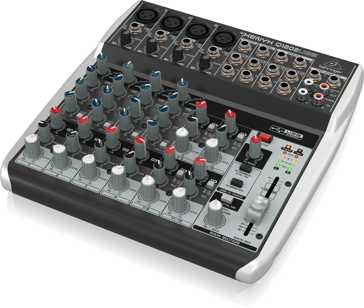 Mezcladora Behringer Xenix 12 ch. USB con compresor Q1202-USB