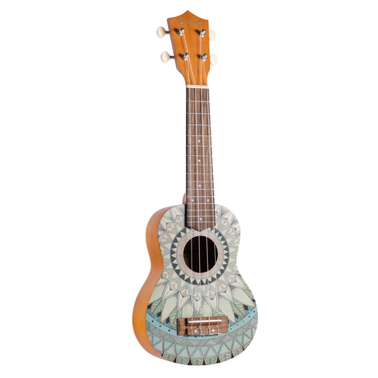 Ukelele soprano Bamboo U-21-JADE con diseño