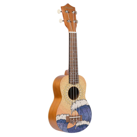 Ukelele soprano Bamboo U-21-WAVE con diseño