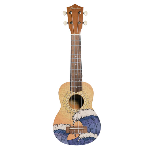 Ukelele soprano Bamboo U-21-WAVE con diseño