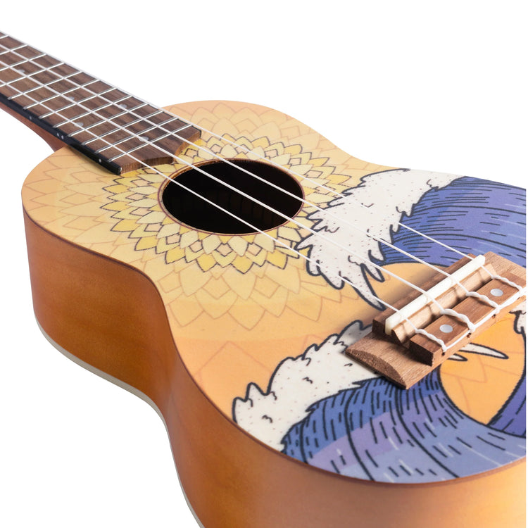 Ukelele soprano Bamboo U-21-WAVE con diseño