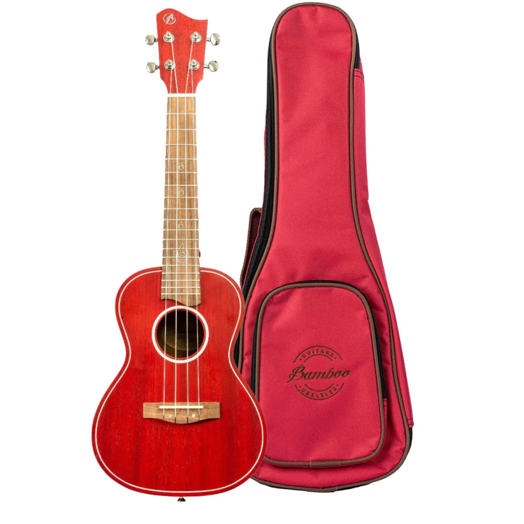 Ukelele concierto Bamboo Mahogany U-23-FUEGO rojo