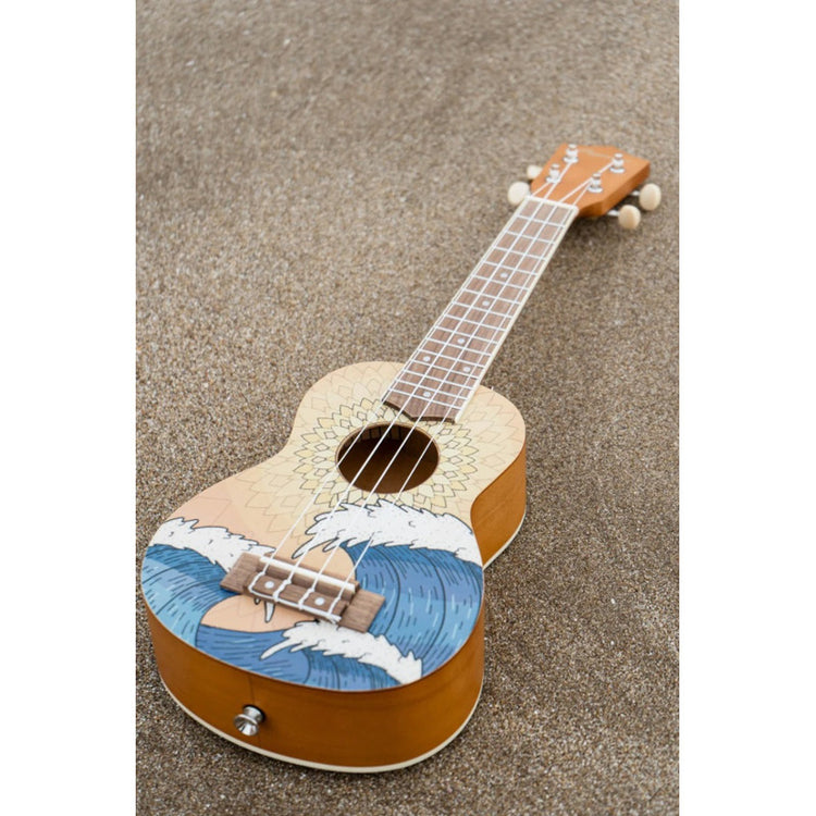 Ukelele soprano Bamboo U-21-WAVE con diseño