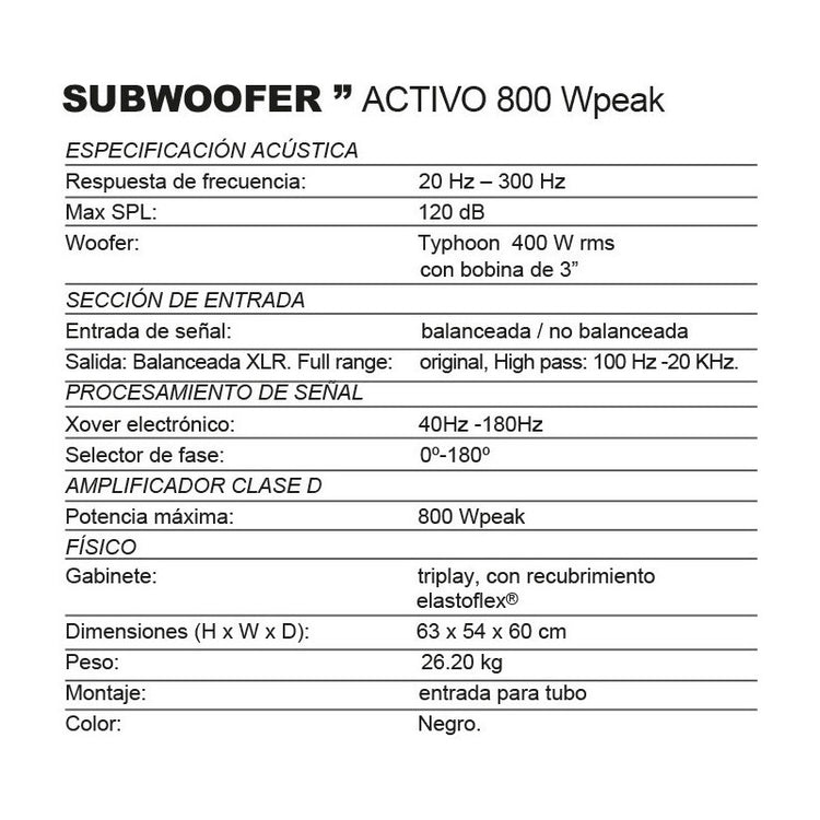 Subwoofer activo QMC-600