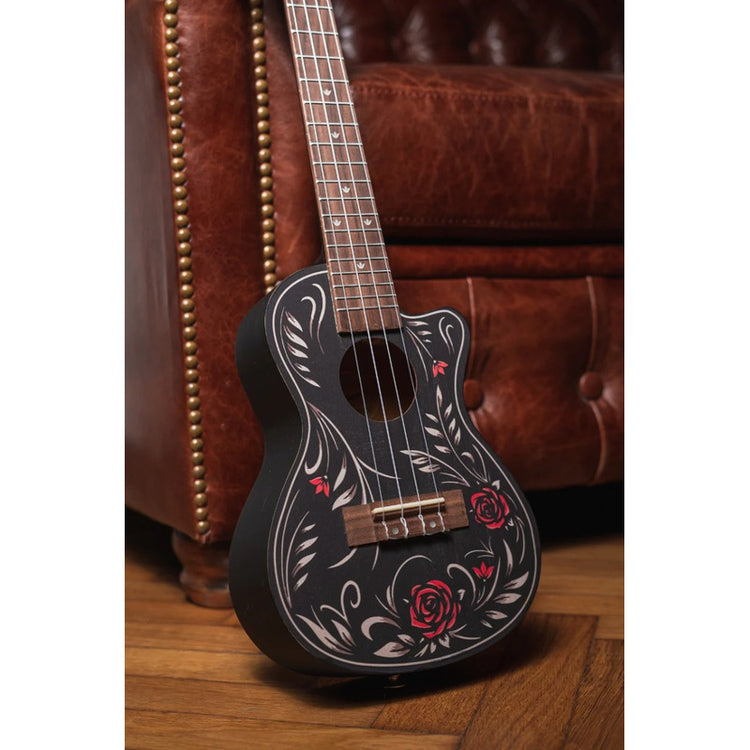 Ukelele concierto Bamboo U-23-FLOWER&ROLL con diseño