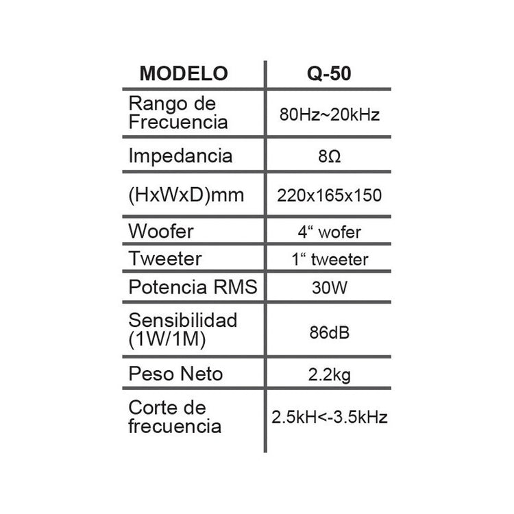 Bafle pasivo de montaje QMC-50