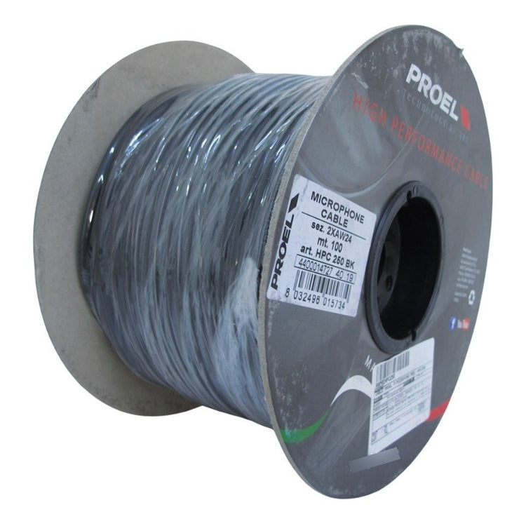 Cable micrófono Proel 2x24 blind trenza HPC250