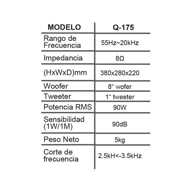 Bafle pasivo de montaje QMC-175