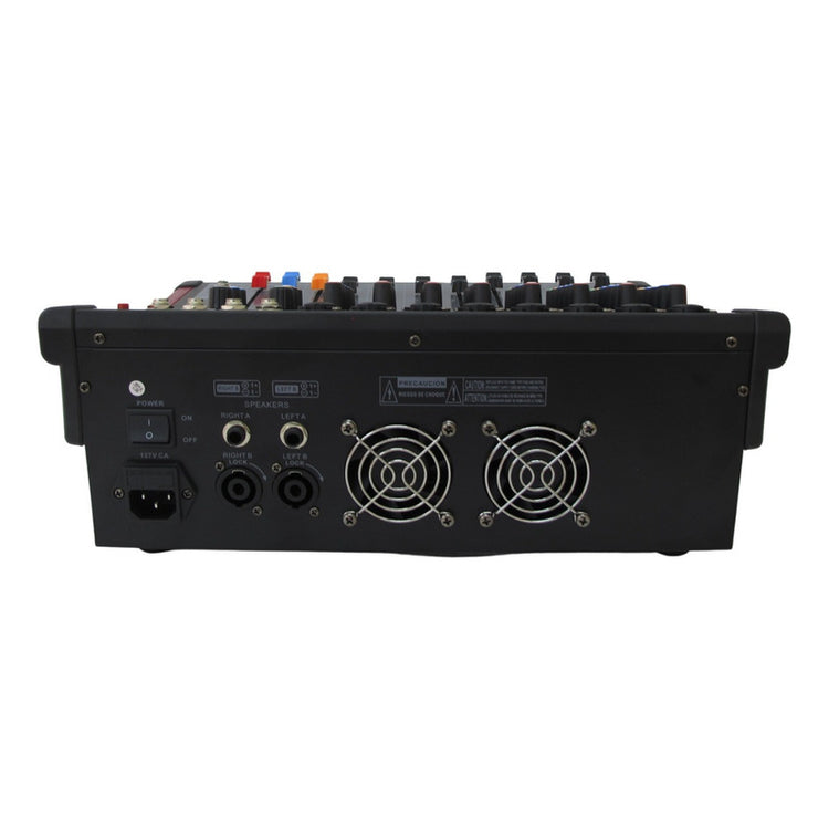 Mezcladora amplificada Romms 8 canales USB-BT 250W PMX-8CH