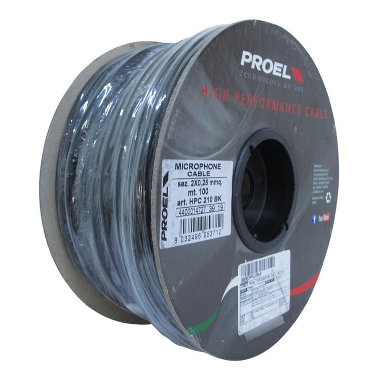 Cable micrófono Proel 2x24 blind espiral HPC210